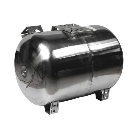 Zbiornik przeponowy 80l poziomy INOX z manometrem Malec