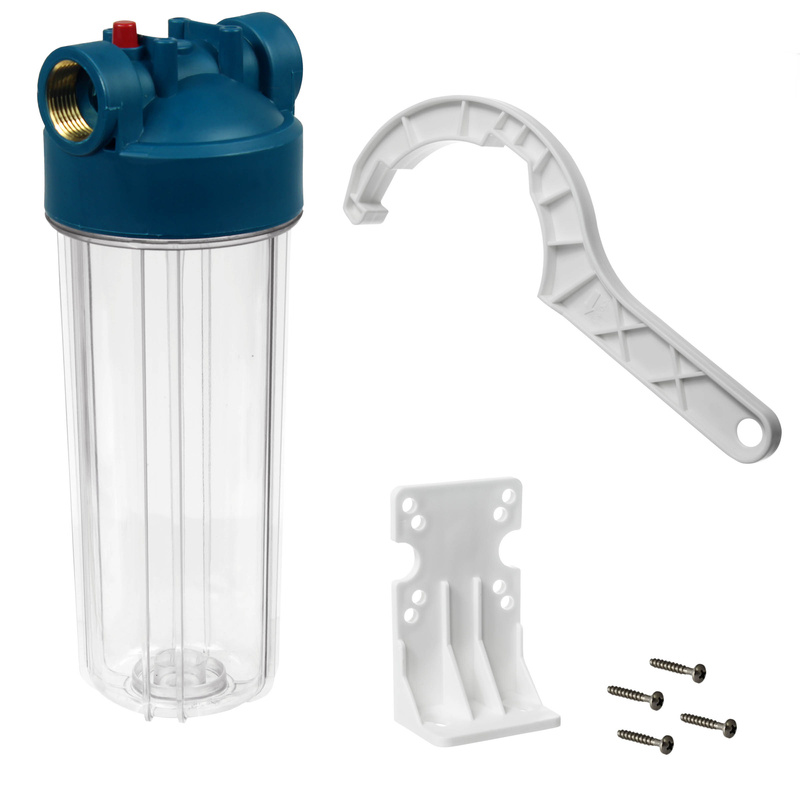 Obudowa filtra 10" przyłącze 1" (2-częściowa) + płytka montażowa + klucz Polaqua