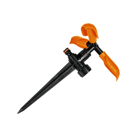 Zraszacz ogrodniczy obrotowy 3-ramienny wbijany regulowany (czarny) Bradas