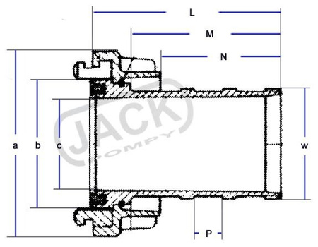 Szybkozłącze strażackie, łącznik ssawny 110 - tuleja 90mm