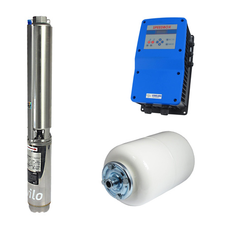 Pompa głębinowa Wilo-Sub TWU 4-0409-C (EM) 0,75kW/230V + Falownik COELBO  +  Naczynie wyrównawcze Imera Zestaw