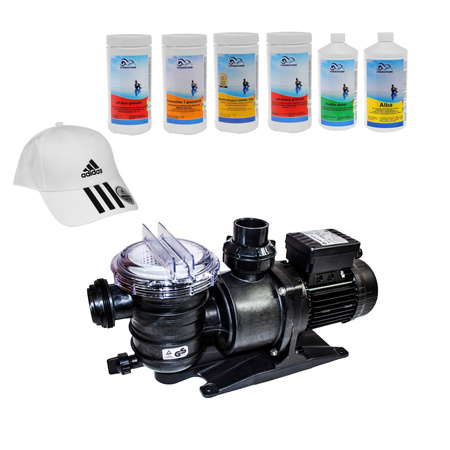 Pompa basenowa SWIMMEY 12T + czapeczka Adidas + CHEMOCHLOR pełna profilaktyka