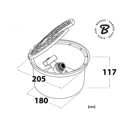 Skrzynia zaworowa z zaworem GW 3/4" - GZ 3/4" Bradas