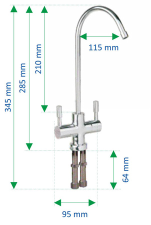 Wylewka podwójna - zawór ceramiczny