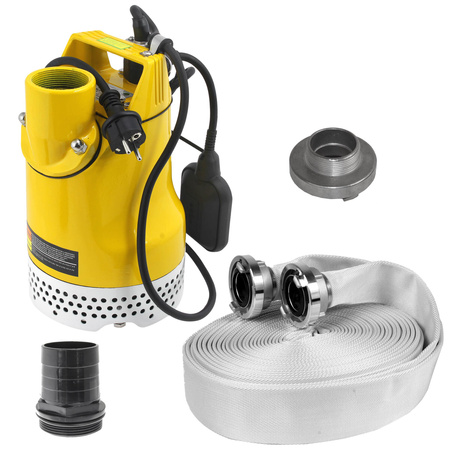 Pompa zatapialna 50 QDFU450 Professional, szybkozłącze 2" GZ, wąż strażacki 52mm/30m - Zestaw do odwadniania