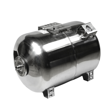 Zbiornik przeponowy 80l poziomy INOX z manometrem Malec