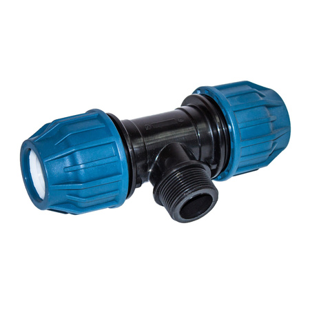 Trójnik PE zaciskowy 32mm x 5/4" GZ x 32mm PN16