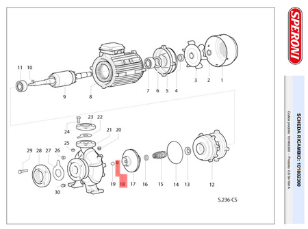 Podkładka Washer (nr 18) do pompy CS 50 / 65 -160A Speroni