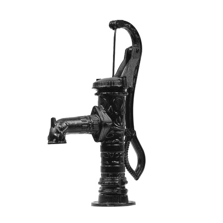 Pompa ręczna Abisynka czarna ozdobna + podstawa