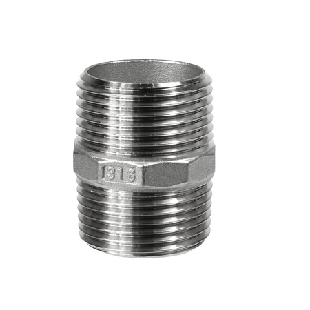 Nypel nierdzewny kwasoodporny (316) 1" GZ x 1" GZ Profec