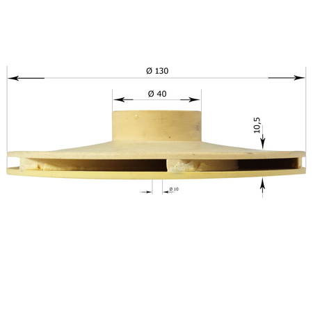 Wirnik z tworzywa na wałek #10 mm z wpustem na klin