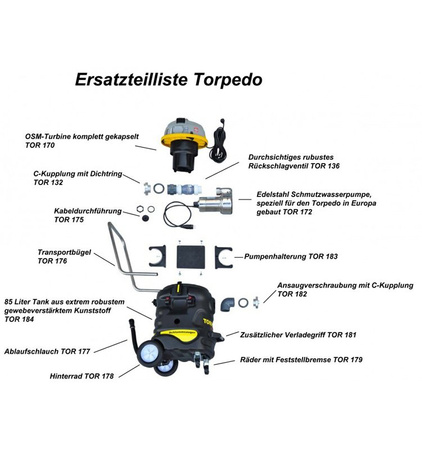 Odkurzacz do oczek wodnych TORPEDO (zestaw) ROSSLE