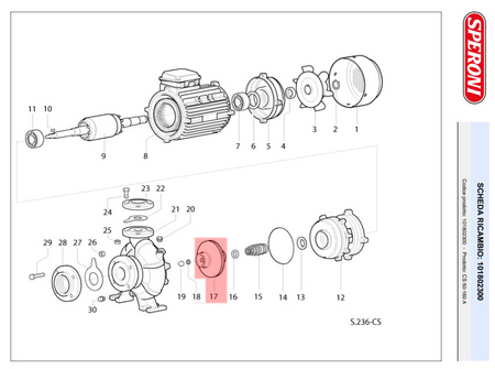 Wirnik (nr 17) do pompy CS 50-160A Speroni