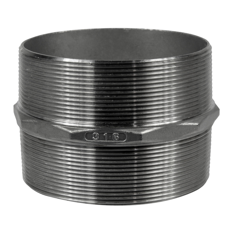 Nypel nierdzewny kwasoodporny (316) 3" GZ x 3" GZ Profec