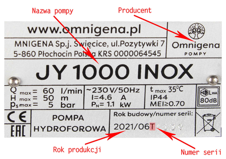 Wirnik INOX JS / JY 1000 (seria BC) Omnigena #12